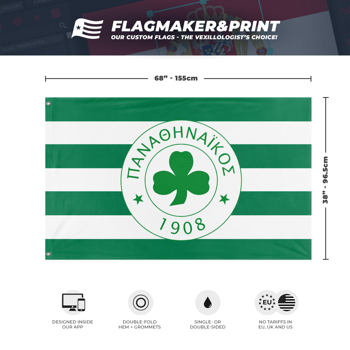 Sweat à Capuche Panathinaikos Athènes - Sérigraphie Gate 13 - 80% Coton, Capuche Doublée, Poche Kangourou