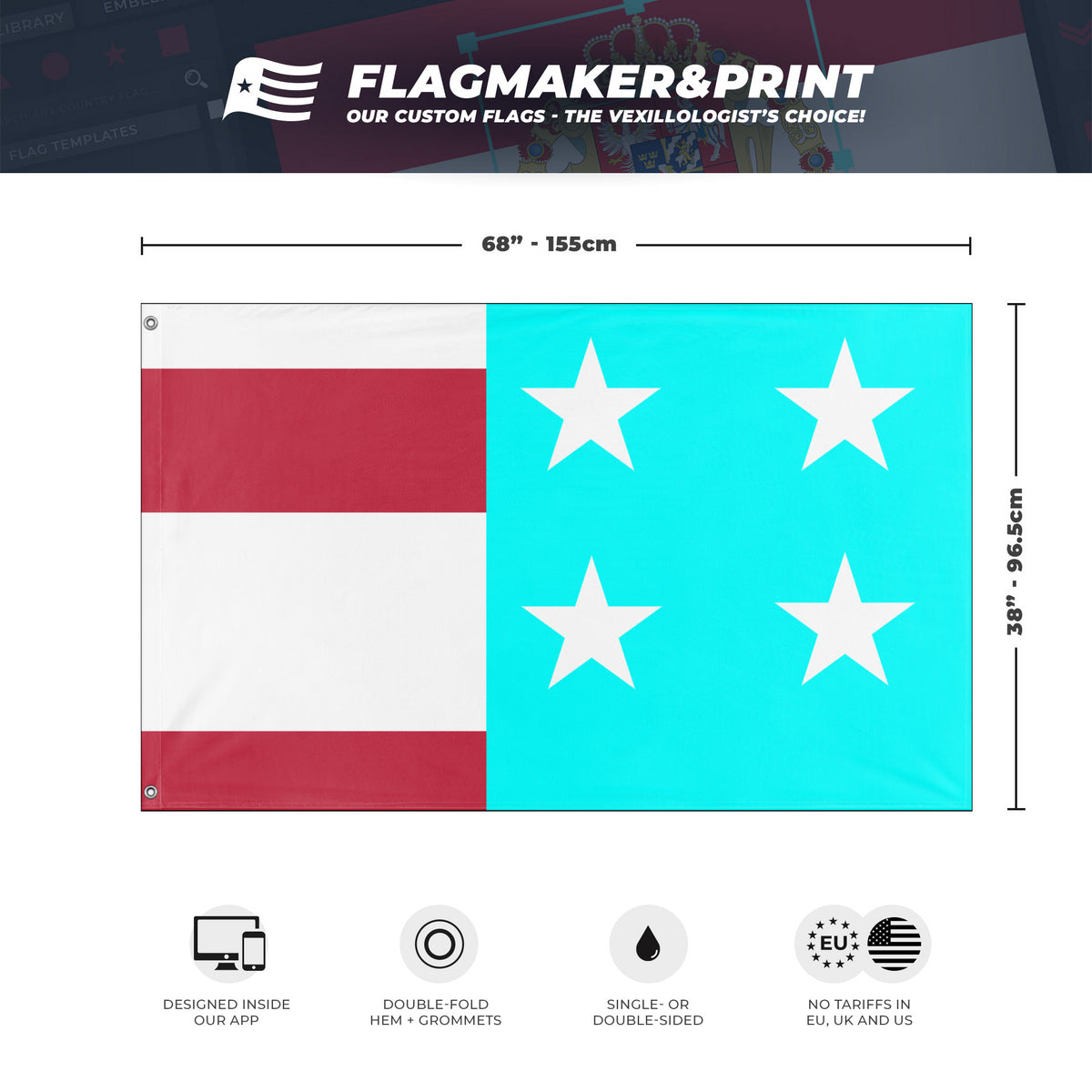 Printable Country Flags with blue, white and red