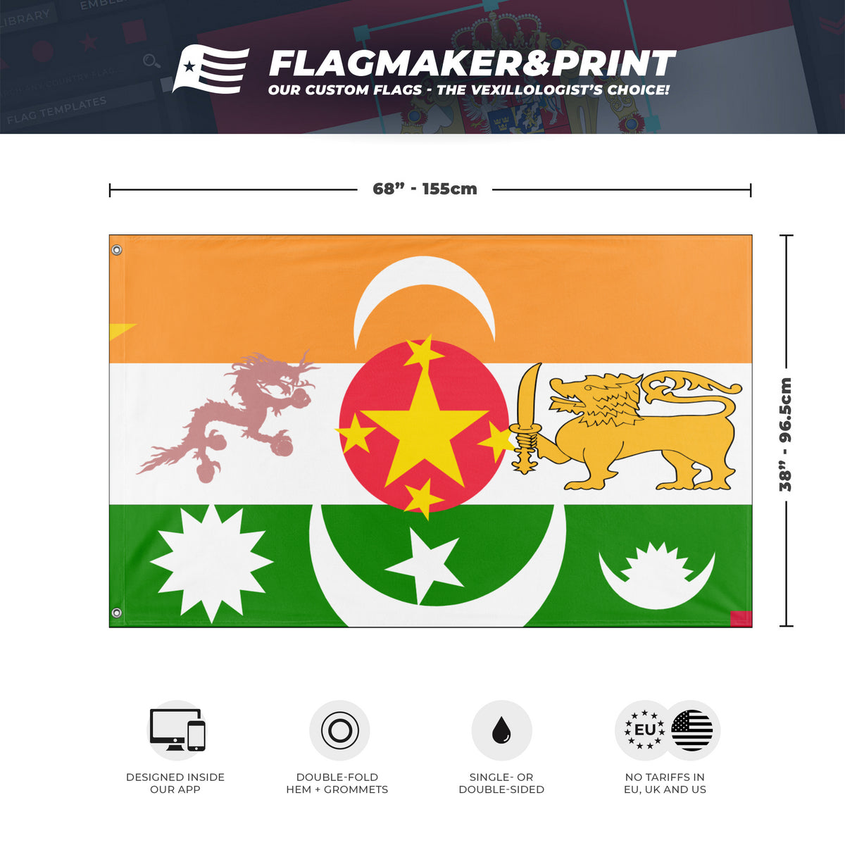 Bharat Simlaya flag (Ishaan) Flagmaker & Print