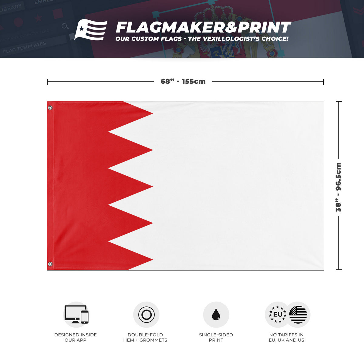 Czech Bahrain flag (Flag Mashup Bot) Flagmaker & Print