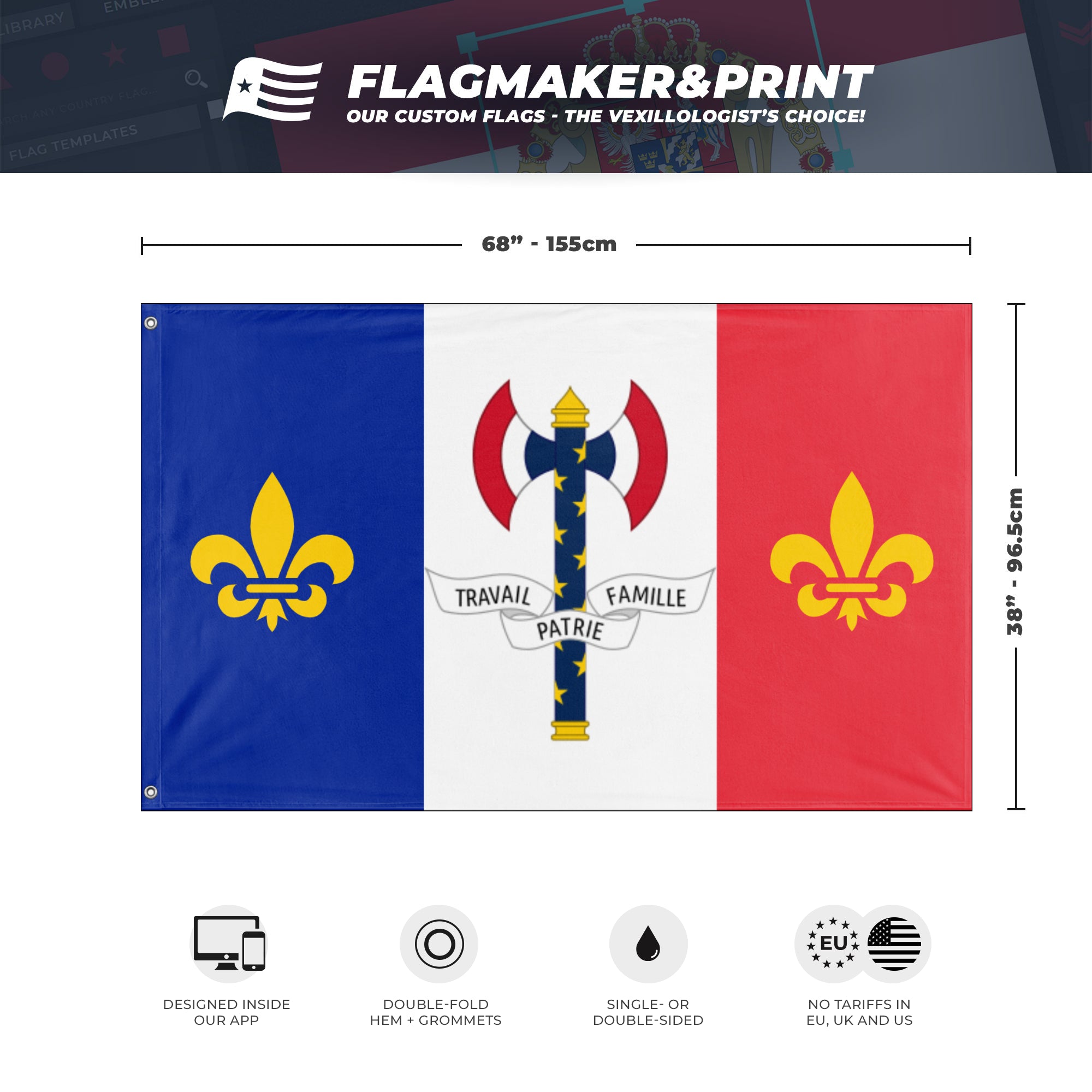 New France flag (Tokugawa.shelby) (Hidden) – Flagmaker & Print