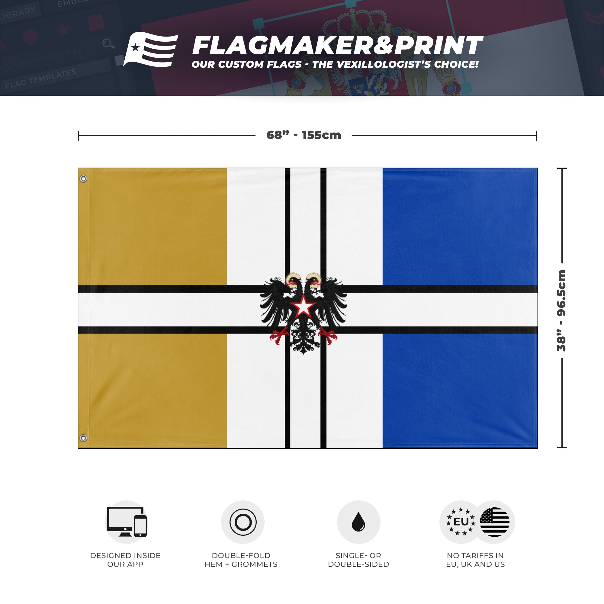 3x5 ft Custom House Divided Flag, Design Your Own Flag