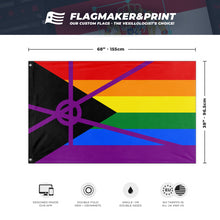 Load image into Gallery viewer, Queer Anarchism Rainbow Pride flag (Rhiza Stirning)