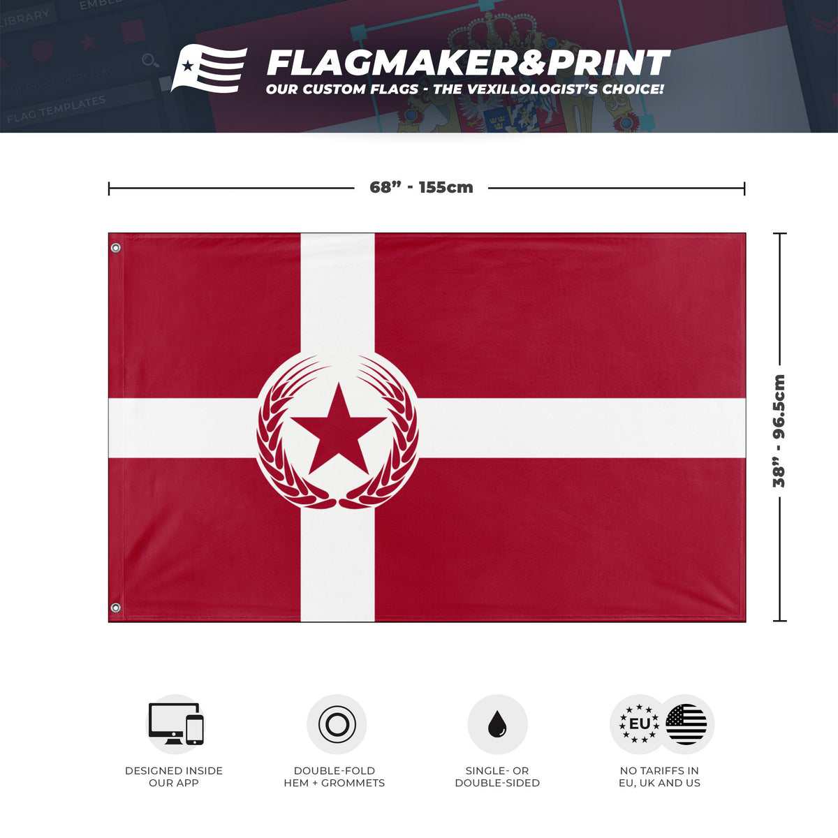 Communist Denmark flag (Cover) (Hidden) – Flagmaker & Print