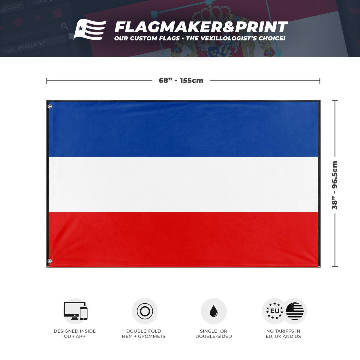 Simple Pan-Slavic Flag (Alexander) (Hidden) – Flagmaker & Print