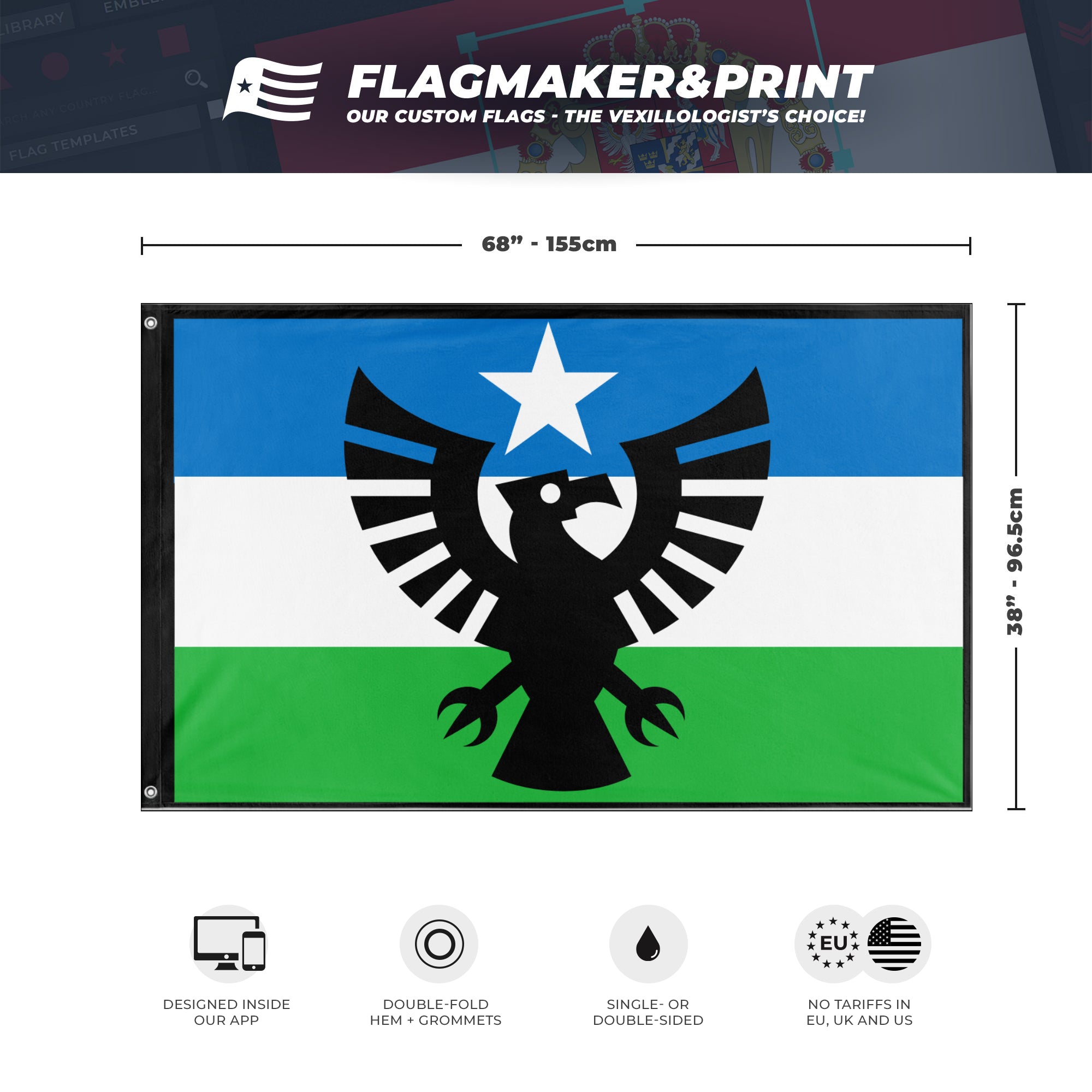 Puntland black eagel flag (Puntland) – Flagmaker & Print