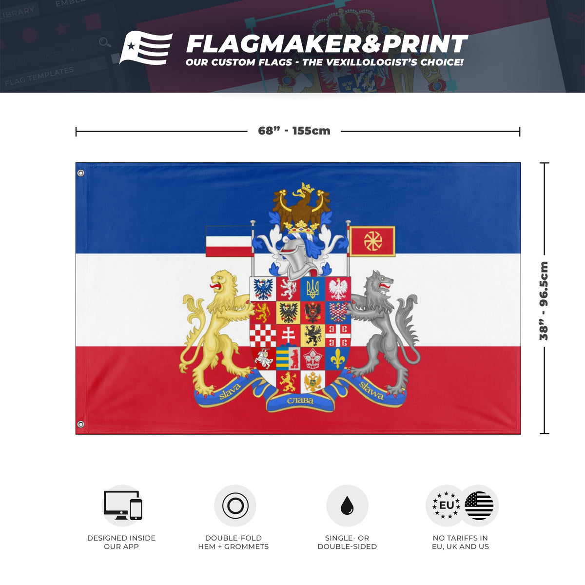 Pan-Slavic flag (Alexander) (Hidden) – Flagmaker & Print