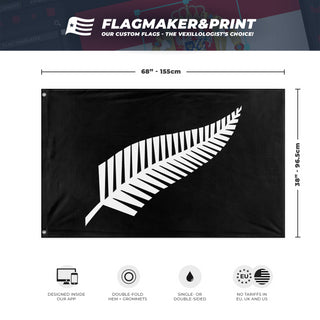 New Zealand 'All Blacks' Silver Fern flag (New Zealand)