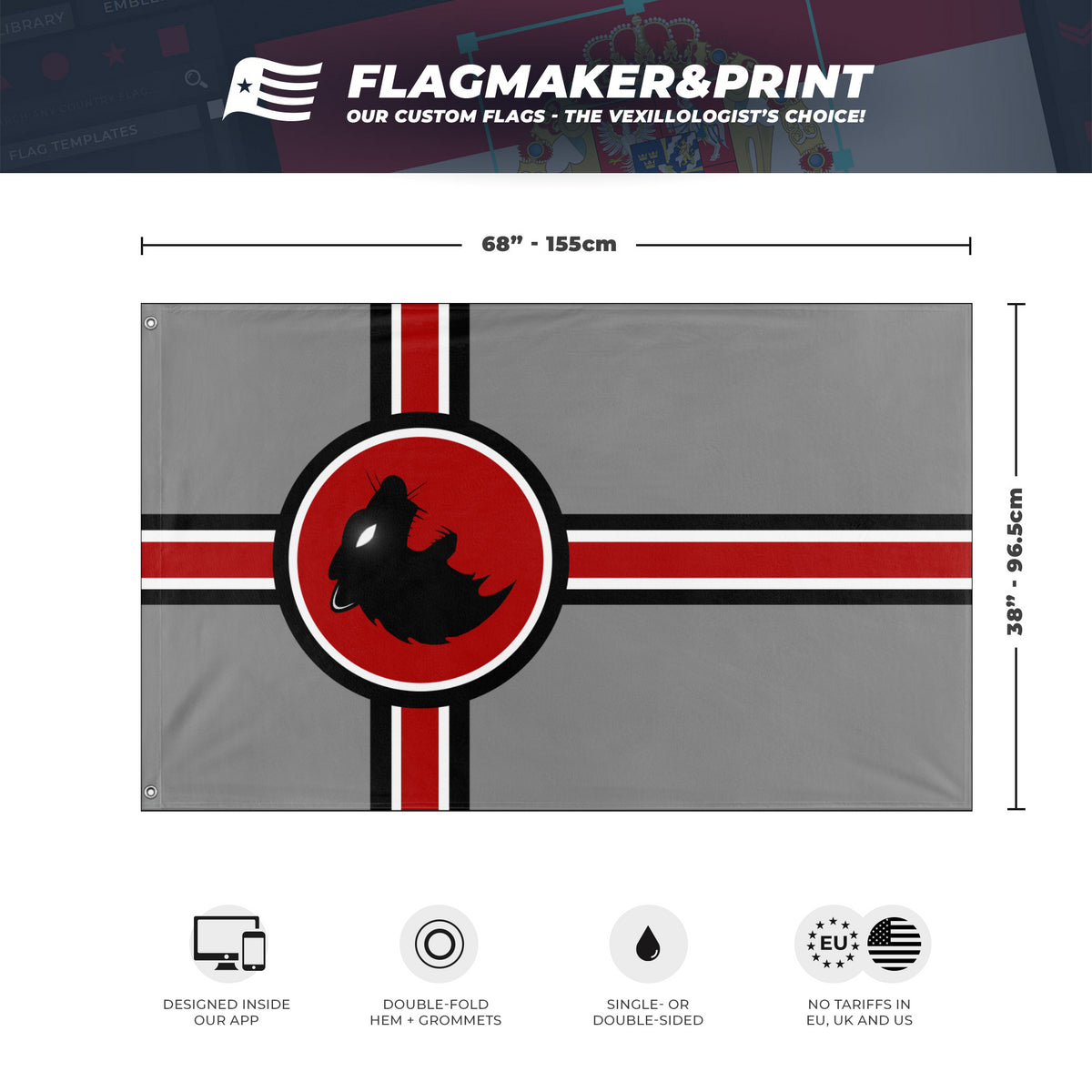 Vertical rat banner flag (RavEn) (Hidden) – Flagmaker & Print