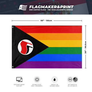 Rainbow Antifa Pride flag (Rhiza Stirning)