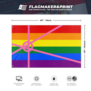 Rainbow Pink Anarchism Vertical Pride flag (Rhiza)