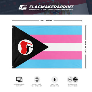 Trans Antifa Black Triangle Pride flag (Rhiza Stirning)