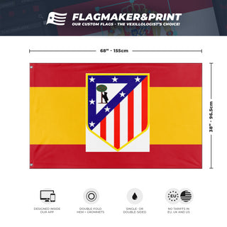 Atletico de Madrid Spainsh flag (Football flags)