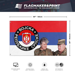 custom flag of the republika srpska army, Ratko Mladic and Radovan Karadzic flag (Nik)