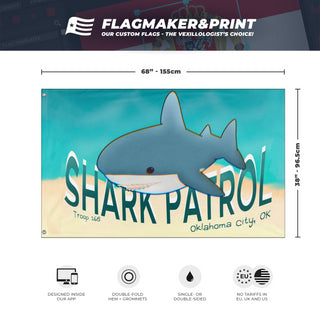 Shark Patrol [20"x28"] flag (V.Hill)