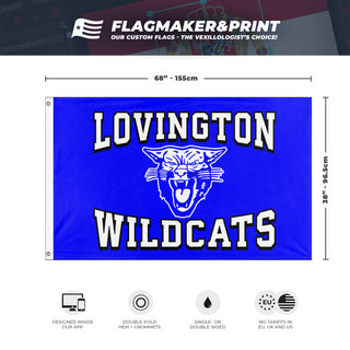 Lovington Wildcats Football  flag (Lovington Wildcats)