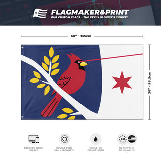 Illinois Red Cardinal Laser Eyes flag (Illinois State Flag Design Contest)