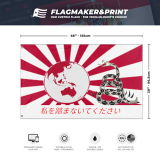 Japanese Empire Gadsen Don't Tread On Me flag (DT)