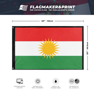 The flag of kurdistan flag (KURDISH)