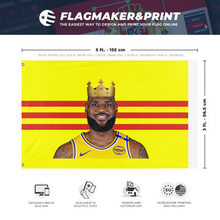 A mockup depicting custom flag specifications and measurements for 'tg flag'