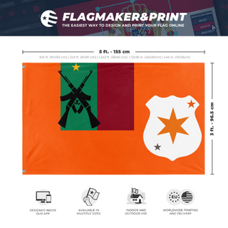 A mockup depicting custom flag specifications and measurements for 'Sri Lankan Colony of Mars flag  flag'
