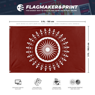 A mockup depicting custom flag specifications and measurements for 'dadra and nagar haveli flag'
