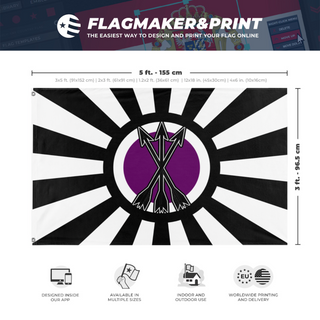 A mockup depicting custom flag specifications and measurements for 'flag of the chosen  flag'