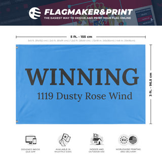 A mockup depicting custom flag specifications and measurements for '1119 flag'