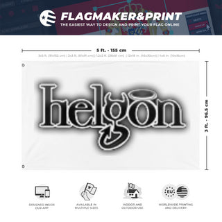 A mockup depicting custom flag specifications and measurements for 'a flag'