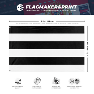 A mockup depicting custom flag specifications and measurements for 'Heterosexual Flag'
