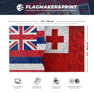 A mockup depicting custom flag specifications and measurements for 'Lavinia flag'