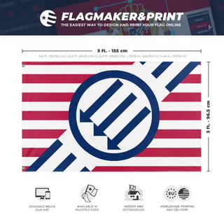 A mockup depicting custom flag specifications and measurements for 'FCK NZS flag'