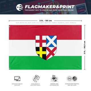 A mockup depicting custom flag specifications and measurements for 'Republican Britain flag'