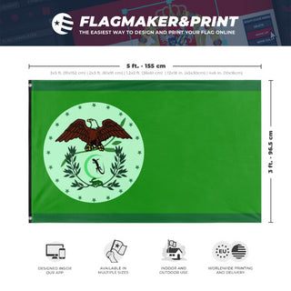 A mockup depicting custom flag specifications and measurements for 'SAD flag'