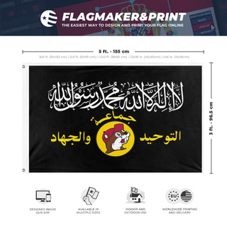 A mockup depicting custom flag specifications and measurements for 'Killeen flag'