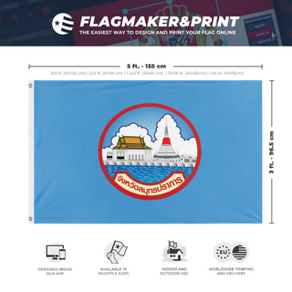 A mockup depicting custom flag specifications and measurements for 'How to get  flag'