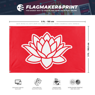 A mockup depicting custom flag specifications and measurements for 'Kalmyk ground forces flag'