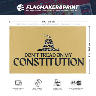 A mockup depicting custom flag specifications and measurements for 'NORM flag'