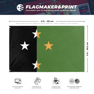 A mockup depicting custom flag specifications and measurements for 'ANZ flag'
