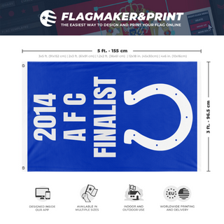 A mockup depicting custom flag specifications and measurements for 'The Banner flag'