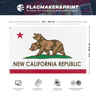 A mockup depicting custom flag specifications and measurements for 'ncr_flag'