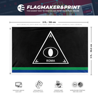 A mockup depicting custom flag specifications and measurements for 'Agimat flag'