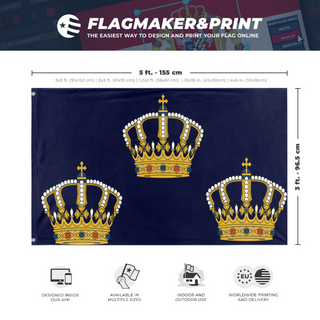 A mockup depicting custom flag specifications and measurements for 'Munster flag'
