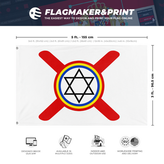 A mockup depicting custom flag specifications and measurements for 'kingdom of the congo'