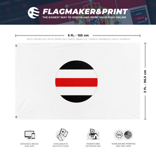 A mockup depicting custom flag specifications and measurements for 'another kaiserredux flag'