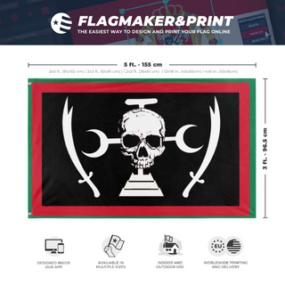 A mockup depicting custom flag specifications and measurements for 'another flsg  flag'