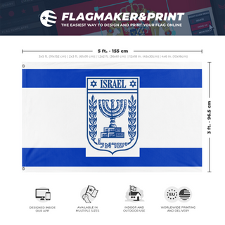 A mockup depicting custom flag specifications and measurements for 'Wes  flag'
