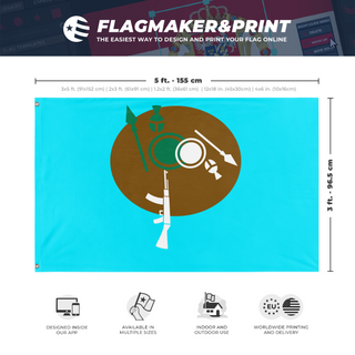A mockup depicting custom flag specifications and measurements for 'Oklahoma State  flag'