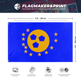 A mockup depicting custom flag specifications and measurements for 'Oregon State  flag'