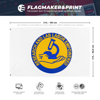 A mockup depicting custom flag specifications and measurements for 'ralle_seal flag'